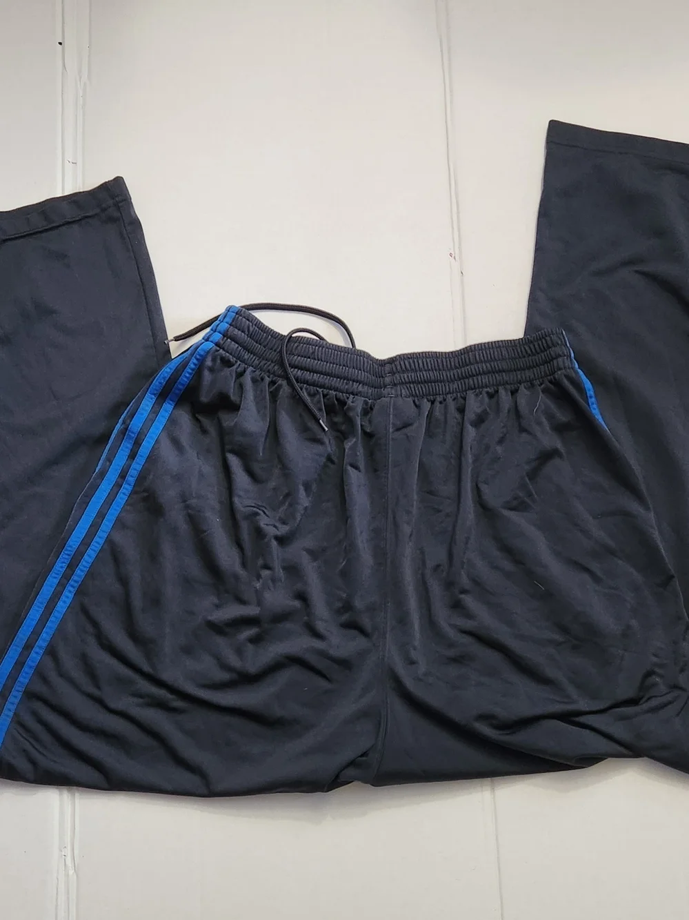 Vintage Adidas Black Blue Stripe Track Pants Mens XL 04/14